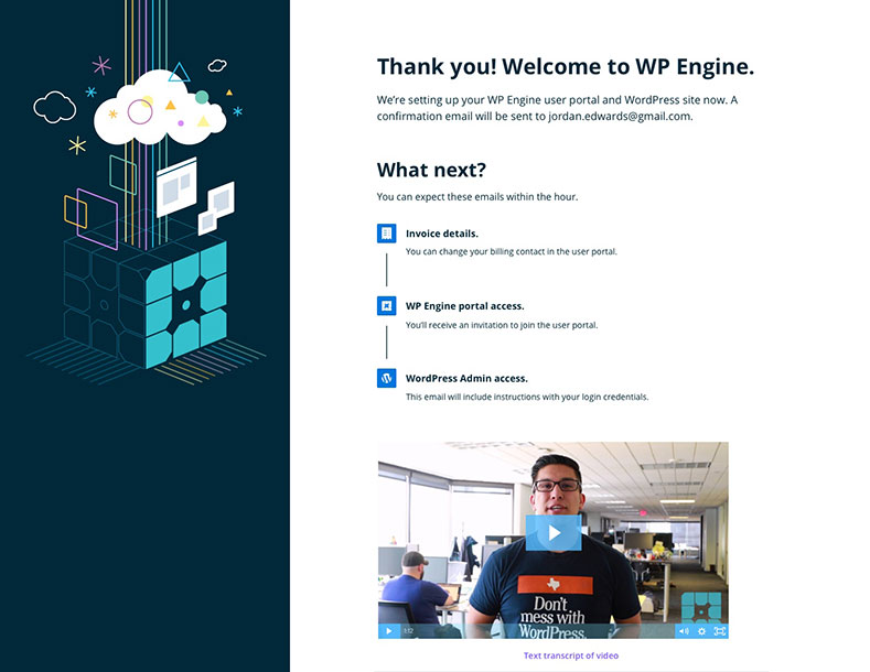 WP Engine sign-up flow