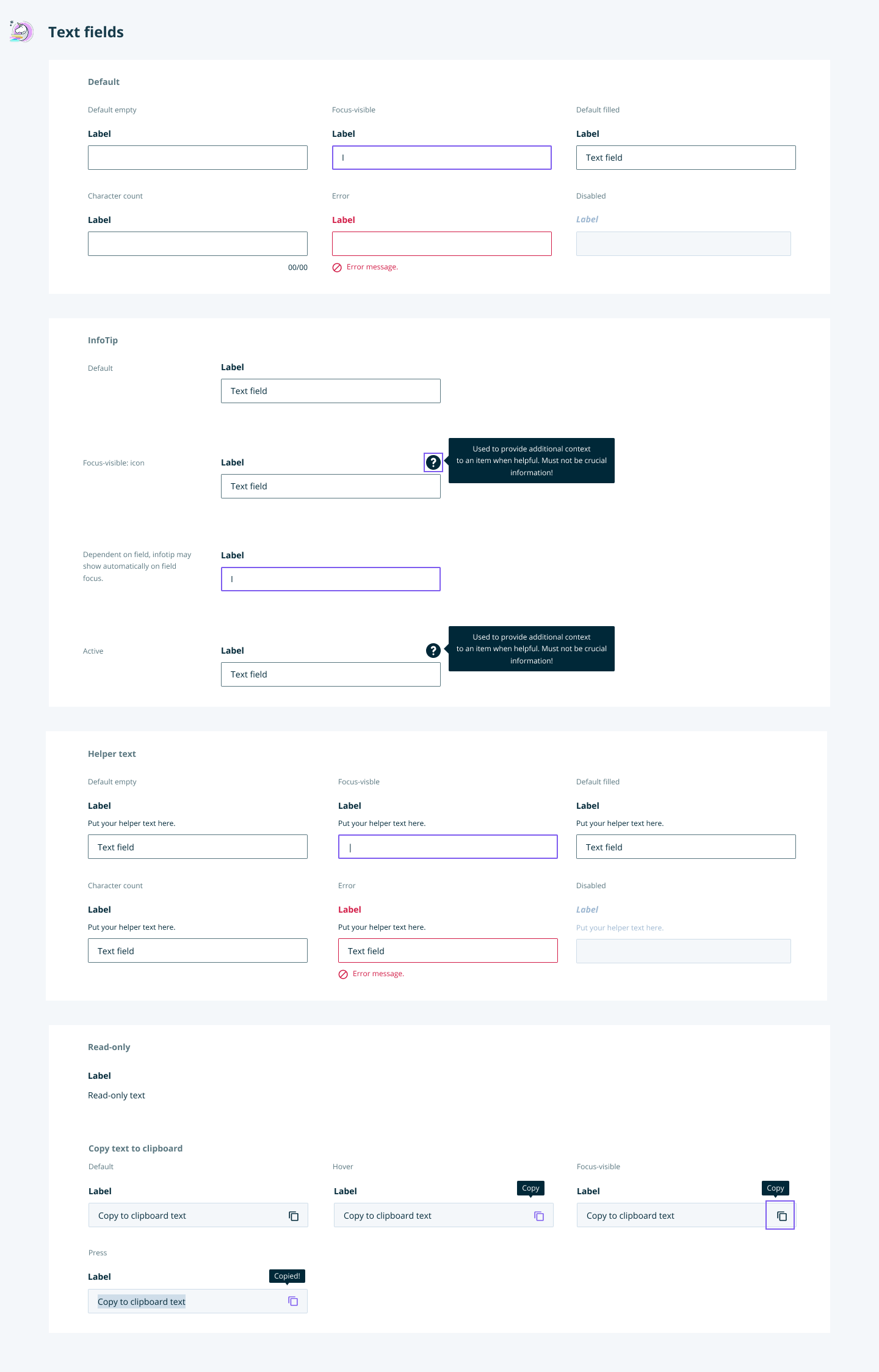 Text fields